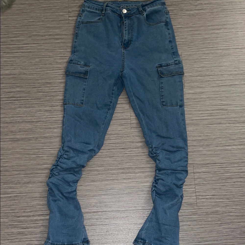 SHEIN Blue Skinny Jeans with Stretch